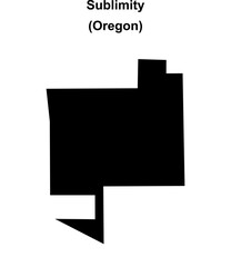 Sublimity (Oregon) blank outline map