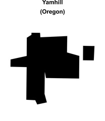 Obraz premium Yamhill (Oregon) blank outline map
