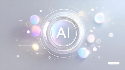 Modern AI technology interface in soft pastel shades with glowing elements, representing artificial intelligence, innovation, data processing, and digital transformation Modern AI technology interface - Powered by Adobe
