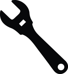 metal adjustable wrench silhouette