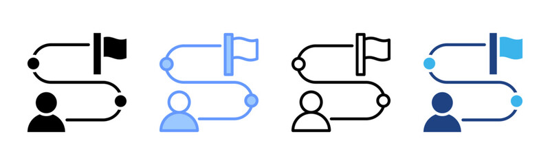 Customer Journey icon sheet multiple style collection