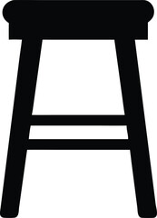 minimalist wooden stool silhouette