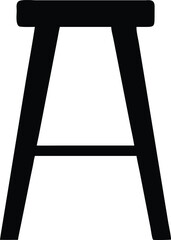 minimalist wooden stool silhouette