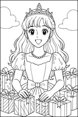 Vintage 1980s Princess Japanese style Coloring Book