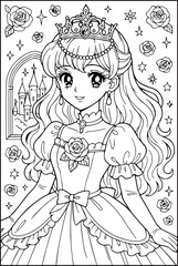 Vintage 1980s Princess Japanese style Coloring Book