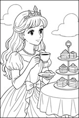 Vintage 1980s Princess Japanese style Coloring Book