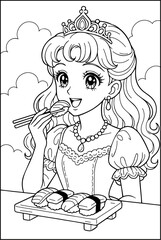 Vintage 1980s Princess Japanese style Coloring Book