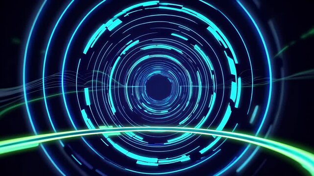 High resolution visualization expanding radio wave pulses abstract form symbolizing communication sound transmission technology modern artistic style circular loop