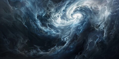 A captivating portrayal of a swirling storm vortex with dramatic dark clouds