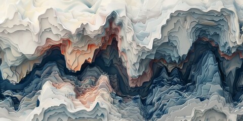 Abstract Ethereal Landscape with Layered Textures and Serene Color Palette