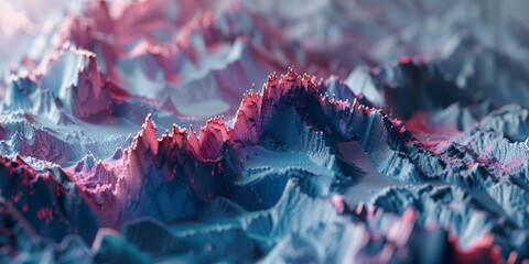 Abstract Mountain Range Scenery in High Definition With a Dreamy Color Palette