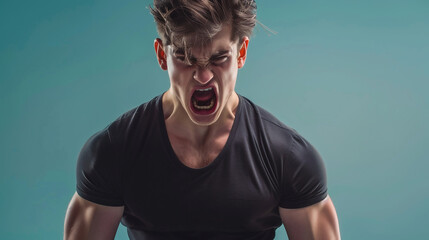 気合いが入る男性五Generative AI