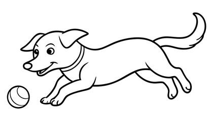 Cute dog or puppy chasing a ball, lying, plying and running. Adorable retriever daily activity, different emotions and behavior. Funny animal set. Pet care concept. Flat vector illustration         