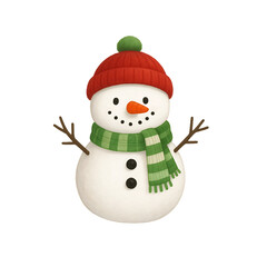 Cute Festive Snowman Illustration.