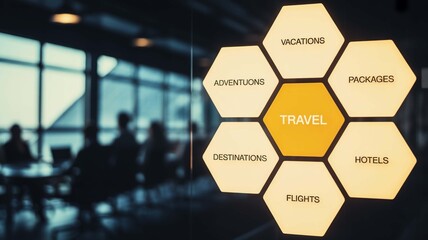 Planning your next big adventure for vacations and packages using travel resources displayed with modern meeting room