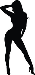 silhouette of a sexy woman posing