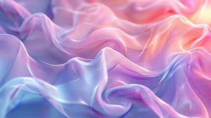 Fototapeta premium Soft Pink and Blue Satin Fabric Waves Background Texture