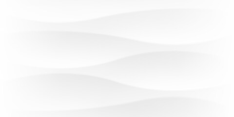 White abstract background, wave pattern gray line vector. Light grey geometric curved design, modern gradient graphic. Elegant clean paper soft wavy shape, 3d smooth silver shadow wallpaper texture bg