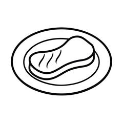 steak on plate clipart vector