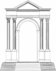 classic arch with columns