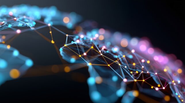 abstract representation of global connectivity, with interconnected lines