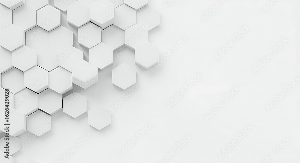 Poster white hexagon pattern minimalist design for modern backgrounds and presentations