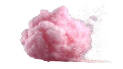 Pink cotton candy explosion, isolated on transparent background