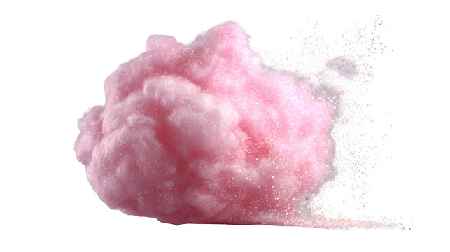 Pink cotton candy explosion, isolated on transparent background - Powered by Adobe