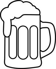 Beer Mug Icon for Oktoberfest Celebration and Branding Projects. Beer mug element perfect for Oktoberfest posters, social media ads, pub branding, and festive merchandise.