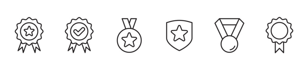 Award icon set. Champion symbol. Silhouette style