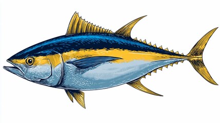 Detailed graphic of a tuna fish