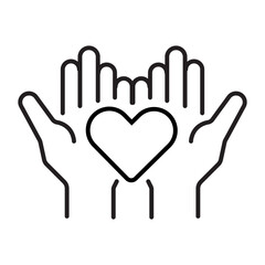 Single icon of love symbol, often associated with parenting, child care, and affection, in outline style. Editable stroke vector illustration.