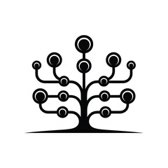Abstract Digital Tree Network Icon technology