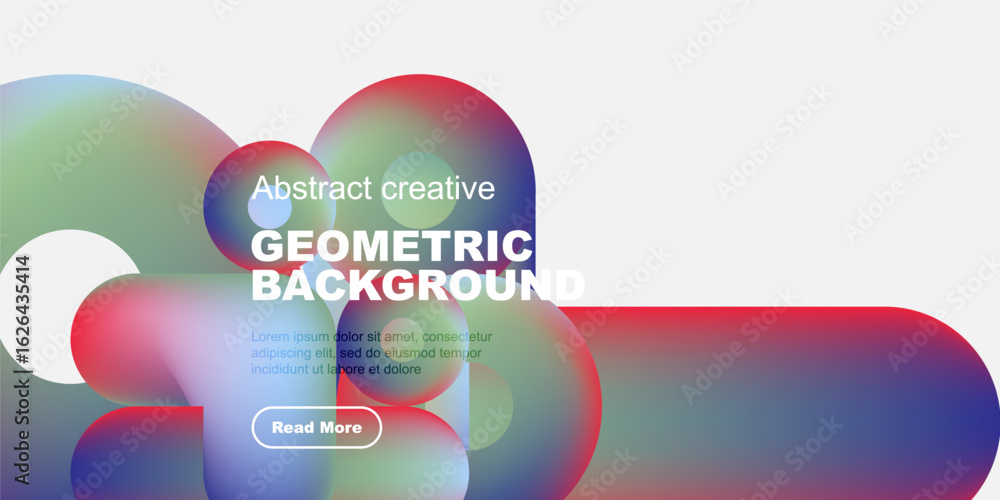 Aufkleber abstract colorful shapes overlap white space. text promotes geometric background design, includes re