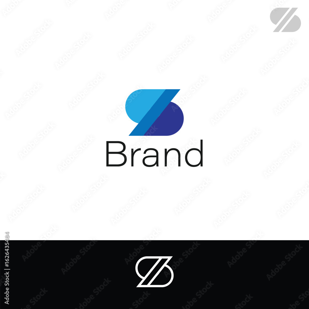 Poster modern and minimal letter s or ss monogram isolated with two different backgrounds.