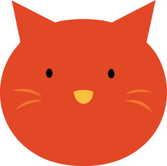 Stylized Cat Face in Orange–Yellow Palette – Minimalist Character Vector Design