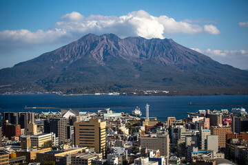 Shiroyama Observation Deck in Kagoshima, Japan