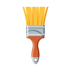 Vector illustration of a bright yellow paintbrush.