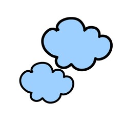 Cute Cartoon Blue Clouds illustration art