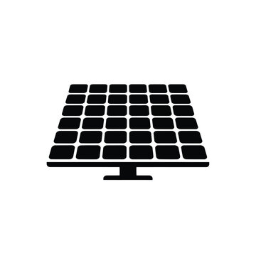 Solar Panel Array Icon on White Background energy renewable