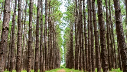 Fototapeta premium Coniferous forest on a transparent background_By jomphon.