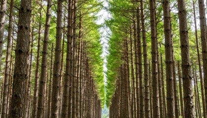 Obraz premium _Coniferous forest on a transparent background_By jomphon. 