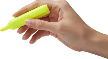 Close-up of a hand holding a highlighter
