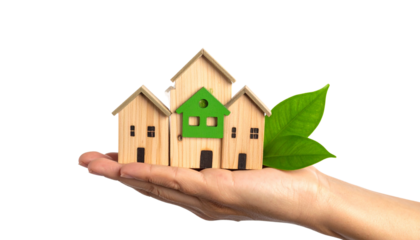 Eco-Friendly Home Upgrades and Energy Efficiency Rating System Concept on White
