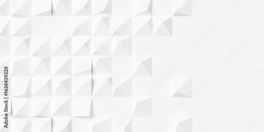 Aufkleber large white random center polygon boxes or cubes geometry background wallpaper banner fade out with 