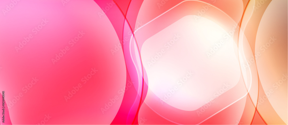 Poster abstract background features flowing shapes, vibrant pinks, oranges, yellows. soft gradients create 