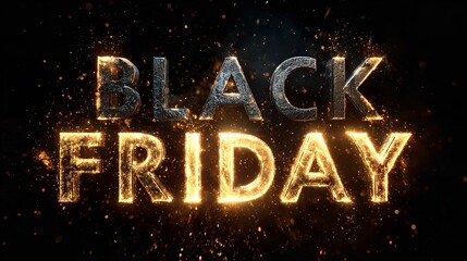Black Friday Sale Text Made of Sparkling Particles