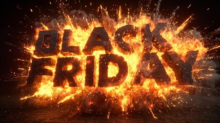 Black Friday Sale Text Made of Sparkling Particles