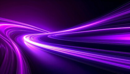 Abstract glowing purple streaks forming curved lines