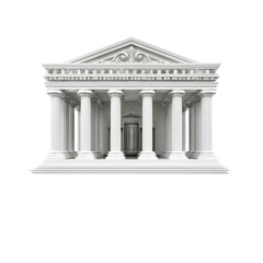 Obraz premium White classical building facade, columns, and pediment